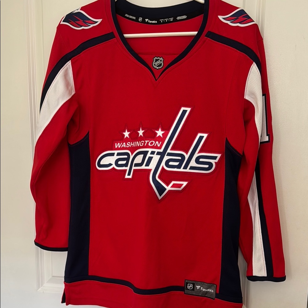 Fanatics Red and Blue Washington Capitals Jersey